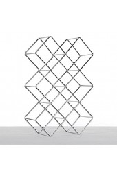 DESIGN DELIGHTS WEINFLASCHENHALTER Quadrat | Metall Silber 37 5 cm | Weinständer Weinregal