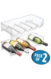 mDesign 2er-Set Flaschenregal stapelbar – praktisches Weinregal Kunststoff für bis zu 5 Flaschen – handliches Regal für Weinflaschen oder andere Getränke – durchsichtig