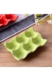 Keramik-Eierbox für 6 Eier zur Aufbewahrung im Kühlschrank keramik grün