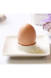 TAMUME Weißes Porzellan Eierbecher Set mit 6 Eierhaltern Elegantes 6-Teiliges Keramik Frühstückset