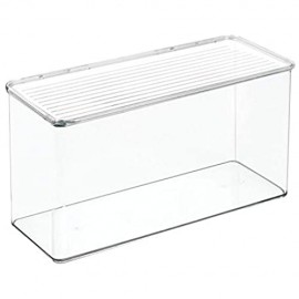 InterDesign Cabinet/Kitchen Binz Aufbewahrungsbox stapelbarer Küchen Organizer aus Kunststoff Vorratsdose mit Deckel durchsichtig