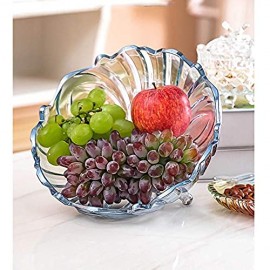 HARLIANGXY Obstteller Obstkorb - Blauer See Kristallglas Modern Kreativ für Wohnzimmer Büro Party Obstschale Dessert-Teller aus Glas Snack-Tablett