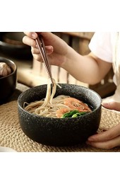 AWYGHJ Keramische japanische Ramenschale 2er-Set 40 Unzen große Tiefe Schalen Nudelsuppenschüssel mit Essstäbchen und Löffelset für asiatisches Pho Udon Soba