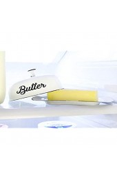 AuldHome Farmhouse weiße Butterdose Vintage-Stil emailliert Butterdose mit Deckel