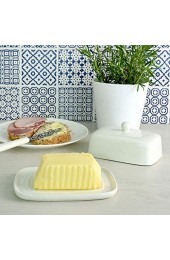 ProCook Butterdose - Porzellan - Weiß - Klassische Butterdose mit Deckel - Butterschale - Butterglocke