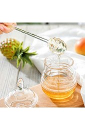 Honigglas und Schöpflöffel-Set 245 ml transparenter Honigtopf mit Deckel zur Aufbewahrung von Honig und Sirup