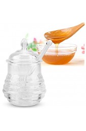 Valentinstag Karneval Honigspender Honigglas Transparentes Honigglas in Bienenstockform mit Tropferstab zum Aufbewahren und Verteilen von Honig 245ml