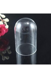 Loriver 3 Stück Miniaturglas Cloche Bell Jar Dome mit Alu-Tablett Puppenaufbewahrung Chic Geschenk （zufällige Farbe