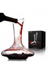 Weindekanter von NUTRIUPS Weinkaraffe mit Korkverschluss Dekantierflasche für Rotwein Dekanter 1.8L Crystalex Karaffe für Wein Weinkaraffen-Geschenk & Dekanter-Reinigungsbürste für Weinliebhaber