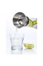 HI Wasserkaraffe Glas (1 Liter) - Glaskaraffe mit Deckel und Ausgießer Wasserflasche Glas und Edelstahl Karaffe für Wasser Wein & Co