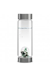 VitaJuwel ViA VITALITY - Wasserflasche mit Smaragd & Bergkristall für Regeneration und Erneuerung