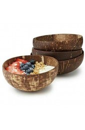 Kokosnuss-Schale natürlich handgefertigt vegan umweltfreundlich leicht und langlebig Obstschale aus Holz für Suppe Obst Salat Nudeln Reis für Zuhause Frühstück Servierdekoration