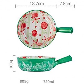 Sywlwxkq Suppenschüssel mit Griff Japanische Art 720ML Suppentassen in China Porzellan Keramikofen Mikrowellengeeignete mikrowellengeeignete Küche für Nudeln Frühstück Obst Obst-Pfirsich-Grün