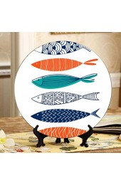 Netter Fisch im Stil der Gekritzelplatte Displaywand Keramikplatten Home Wobble-Platte mit Display Stand Dekoration Haushalt Dekorieren Platte