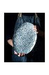 XIUYU Kreative keramischen Große Platte 14-Zoll-Oval Fischplatte Obstsalat Flacher Schal Haushalt Marbling Geschirr (Farbe: 6911900000) (Color : 6911900000)