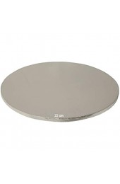 Tortenunterlage | Cake Board Drum | Tortenplatte & Kuchenplatte | Rund Silber 22 cm