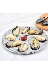 Cabilock Edelstahl Oyster Platte für Austern Sauce Und Zitronen Oyster Shell Förmigen Oyster Gericht für Home Restaurant