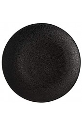 Geschirr Mattierte Keramiksteakplatte Kreative Runde Schwarze Dessertflachplatte Küchenramen Salatsteakplatte Mikrowellenheizung (Color : Black-2 Size : 8inch)