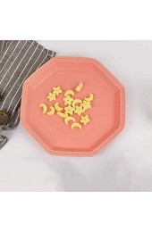 HEMOTON Matte 8-Zoll-achteckige Platte Teller Schatzkuchen Obstteller (rosa) Küche