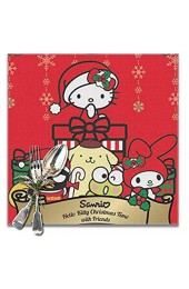 ZXGL Christmas Celebrations with Hello Kitty Kitchen Tray Mat Decorative Tray 12x12 (6 Pieces)