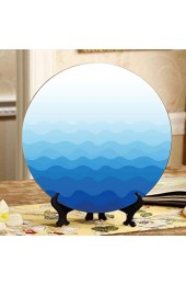 Design Blue Waves Plate Display Günstige Keramikplatten Home Wobble-Platte mit Display Stand Dekoration Haushaltsplatte Display