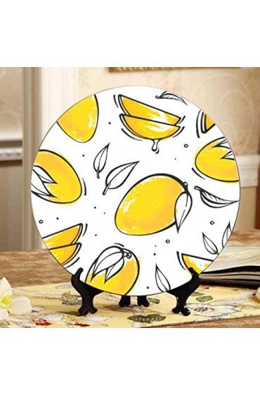 Köstliche gelbe Mango-Dekorationsplatte Wandplatten Keramik Home Wobble-Platte mit Display Stand Dekoration Haushalt dekorative Platte