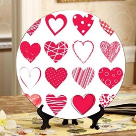 Unterschiedlicher Stil und Form Herz dekorieren Platten dekorative Platten Home Wobble-Platte mit Display Stand Dekoration Haushalt bunte Platten Dekor