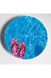 Farbige Flip-Flops schweben im Pool-Display für Teller Farbige Keramikplatten Home Wobble-Platte mit Displayständer Dekoration Haushaltskeramik-Teller