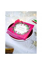 Talking Tables Weihnachtsparty Zubehör Papierservietten | Weihnachten Servietten mit Kranz und Bieren Motiv | Rot 20 Stück Multifarbe 33 cm