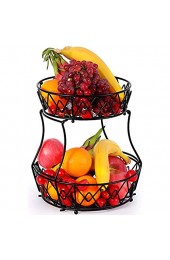 2 Tier Obst Etagere  Arbeitsplatte Metall Obstkorb Rack Obstschale Abnehmbar Obst Halter Küche Ablagekorb Gemüsegestell Obst Gemüse Brot Snacks Korb