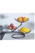 JUNGEN Obstkörbe Obst Etagere 3 stöckig Metall DREI Etagen Lotus Blatt für die Küche Wohnzimmer Obst aussortieren Obstkuchen Obstschale (schwarz 3 stöckig)