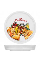 6er Set Pizzateller Napoli groß - 30 5cm Porzellan Teller mit schönem Motiv - für Pizza / Pasta den 'großen Hunger' oder zum Anrichten geeignet