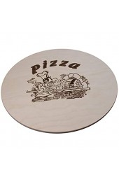 DEKOFANT Pizzabrett Holz Ø 40 cm Pizzateller groß mit Kult Pizza Logo