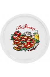 Pizzateller Napoli groß - 30 5cm Porzellan Teller mit schönem Motiv - für Pizza / Pasta den 'großen Hunger' oder zum Anrichten geeignet