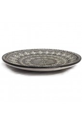 Marokkanische Teller Beldi | Schwarz | Ø:30cm | Bunte marokkanische Keramik | handbemalte marokkanische Keramik