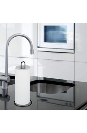 Relaxdays Küchenrollenhalter 2er Set stehend für Küchen- und Toilettenrollen Metall schlicht HxD 32x13 cm weiß