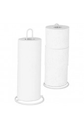 Relaxdays Küchenrollenhalter 2er Set stehend für Küchen- und Toilettenrollen Metall schlicht HxD 32x13 cm weiß